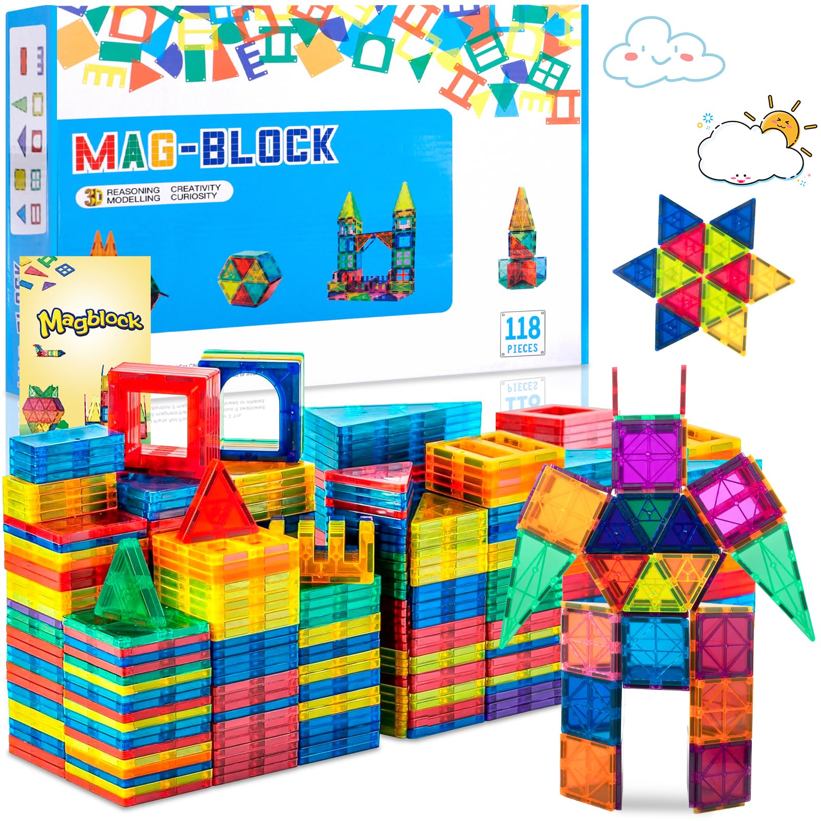 GobiDex Blocs Magnétiques 100 Pièces – Zomblock – Jouets De Construction Créatifs Pour Enfants 3-10 Ans – Cadeau 2025